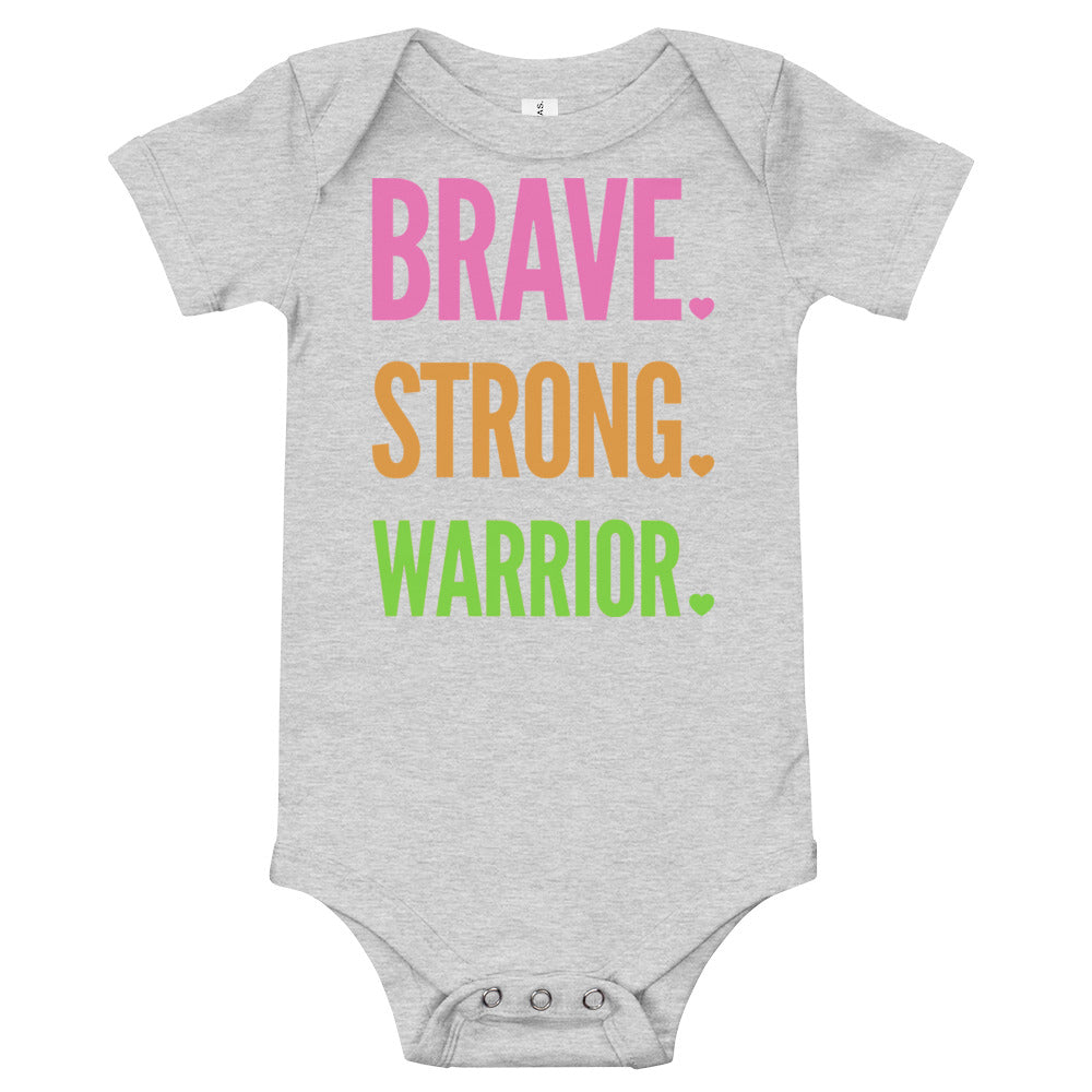 Brave. Strong. Warrior. - Baby short sleeve one piece
