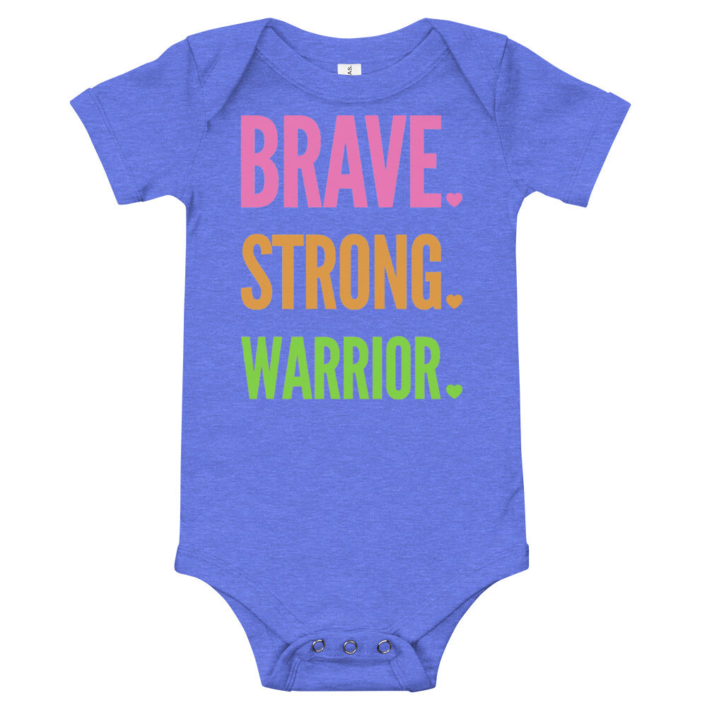 Brave. Strong. Warrior. - Baby short sleeve one piece