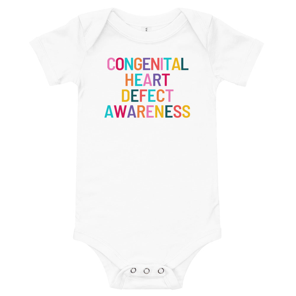Colorful CHD Awareness - Baby short sleeve one piece