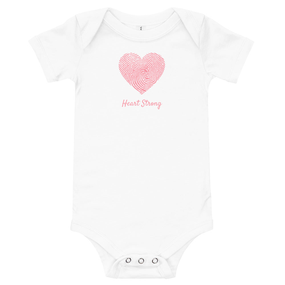 CHD Heart Strong Fingerprint - Baby short sleeve one piece