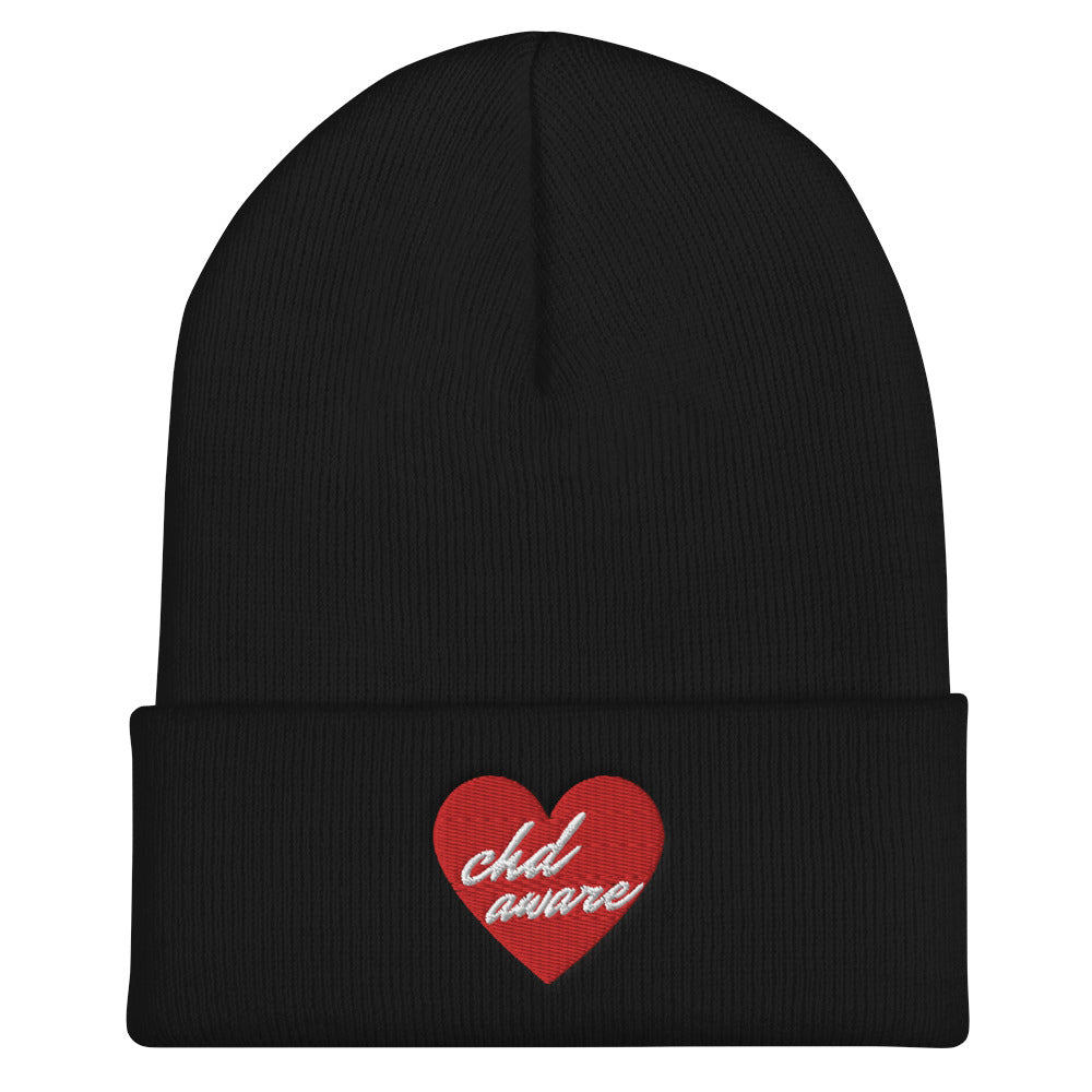 CHD Aware Heart Logo - Cuffed Beanie