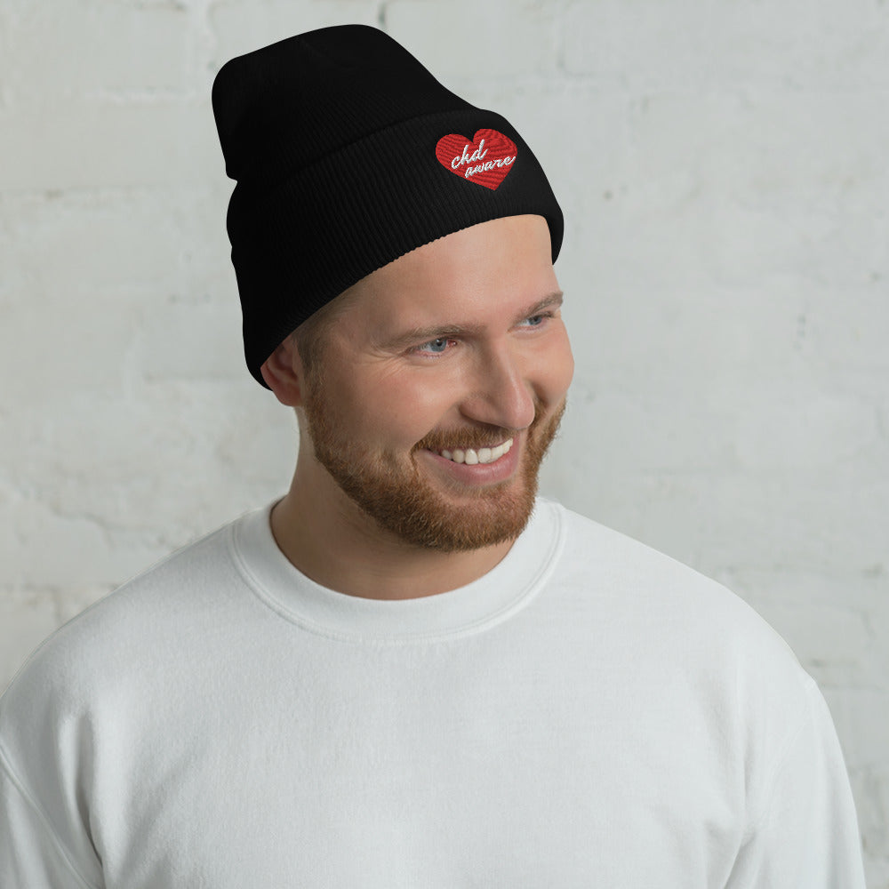 CHD Aware Heart Logo - Cuffed Beanie