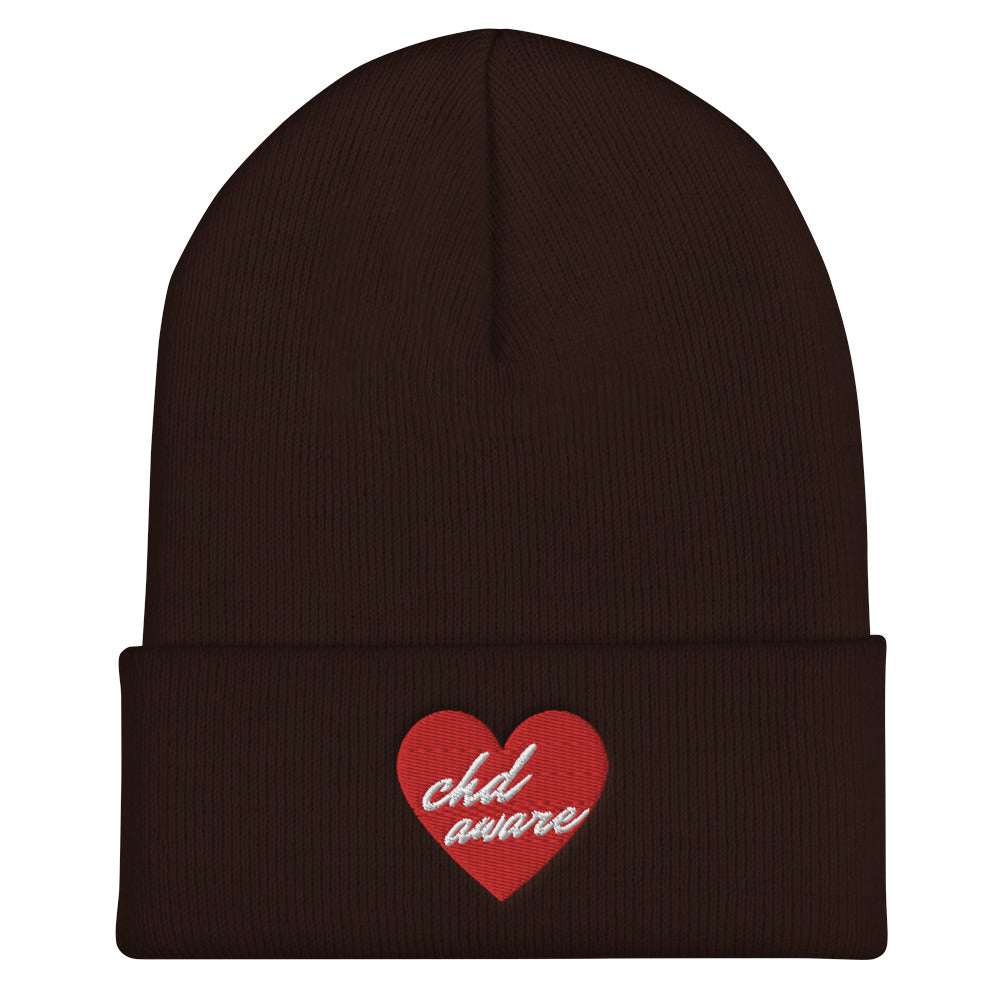 CHD Aware Heart Logo - Cuffed Beanie