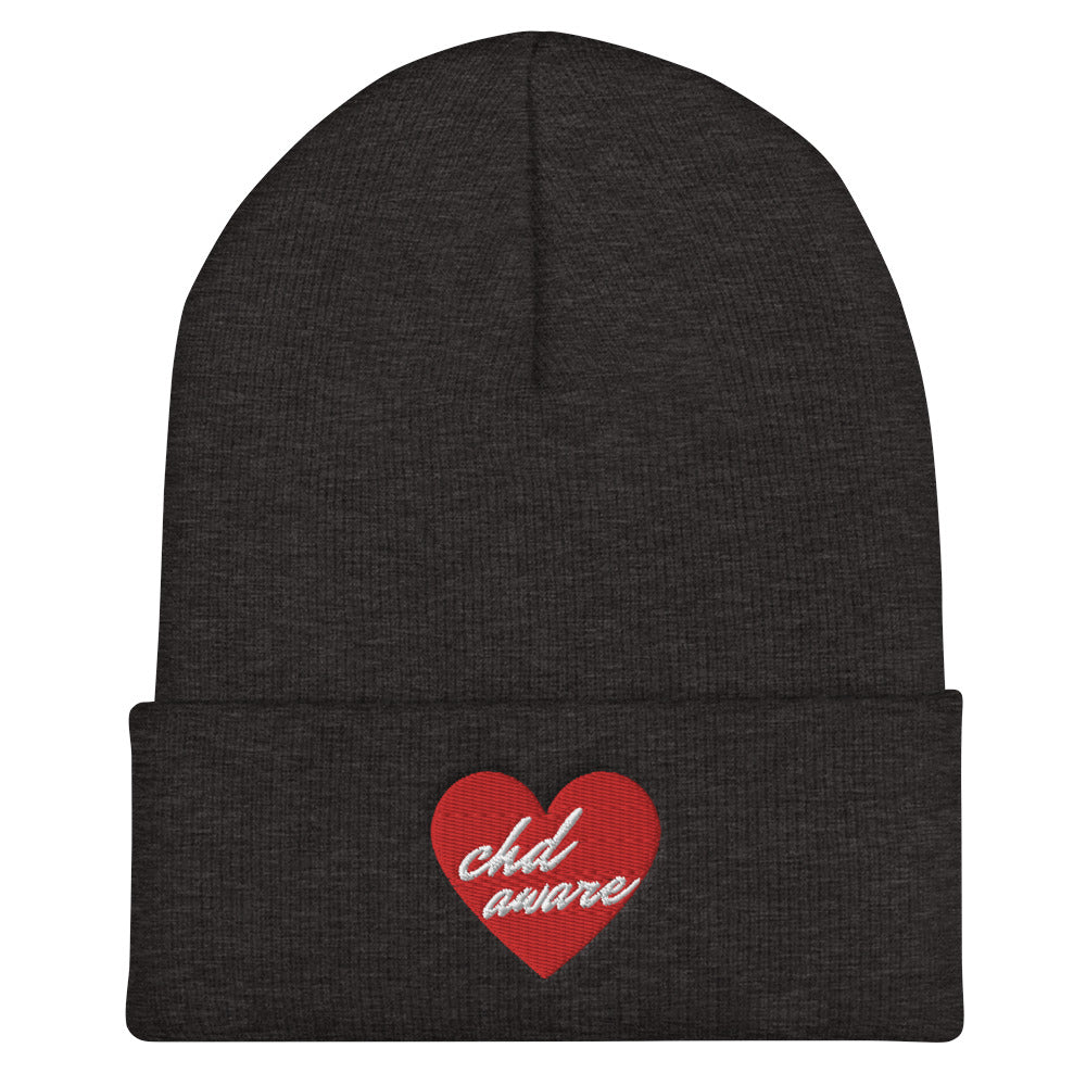 CHD Aware Heart Logo - Cuffed Beanie