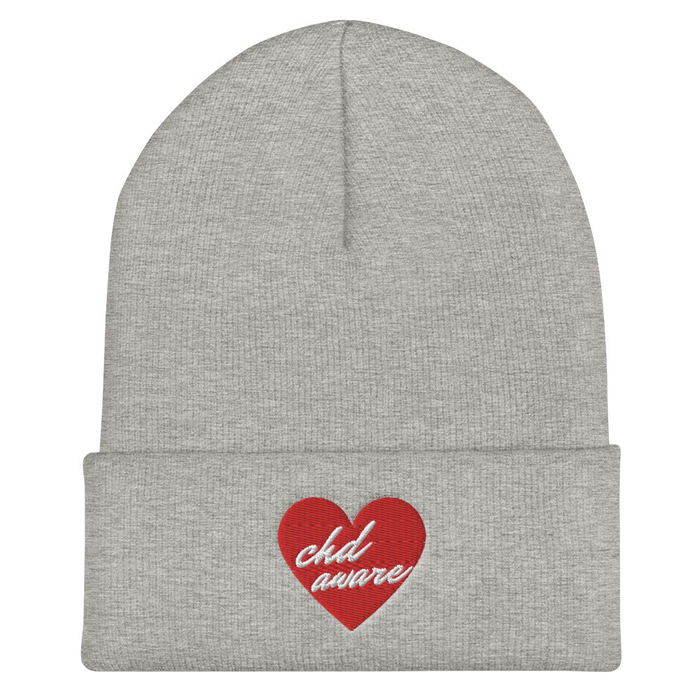 CHD Aware Heart Logo - Cuffed Beanie