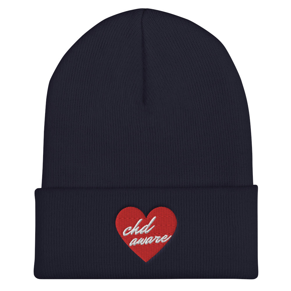 CHD Aware Heart Logo - Cuffed Beanie