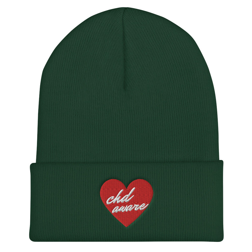 CHD Aware Heart Logo - Cuffed Beanie