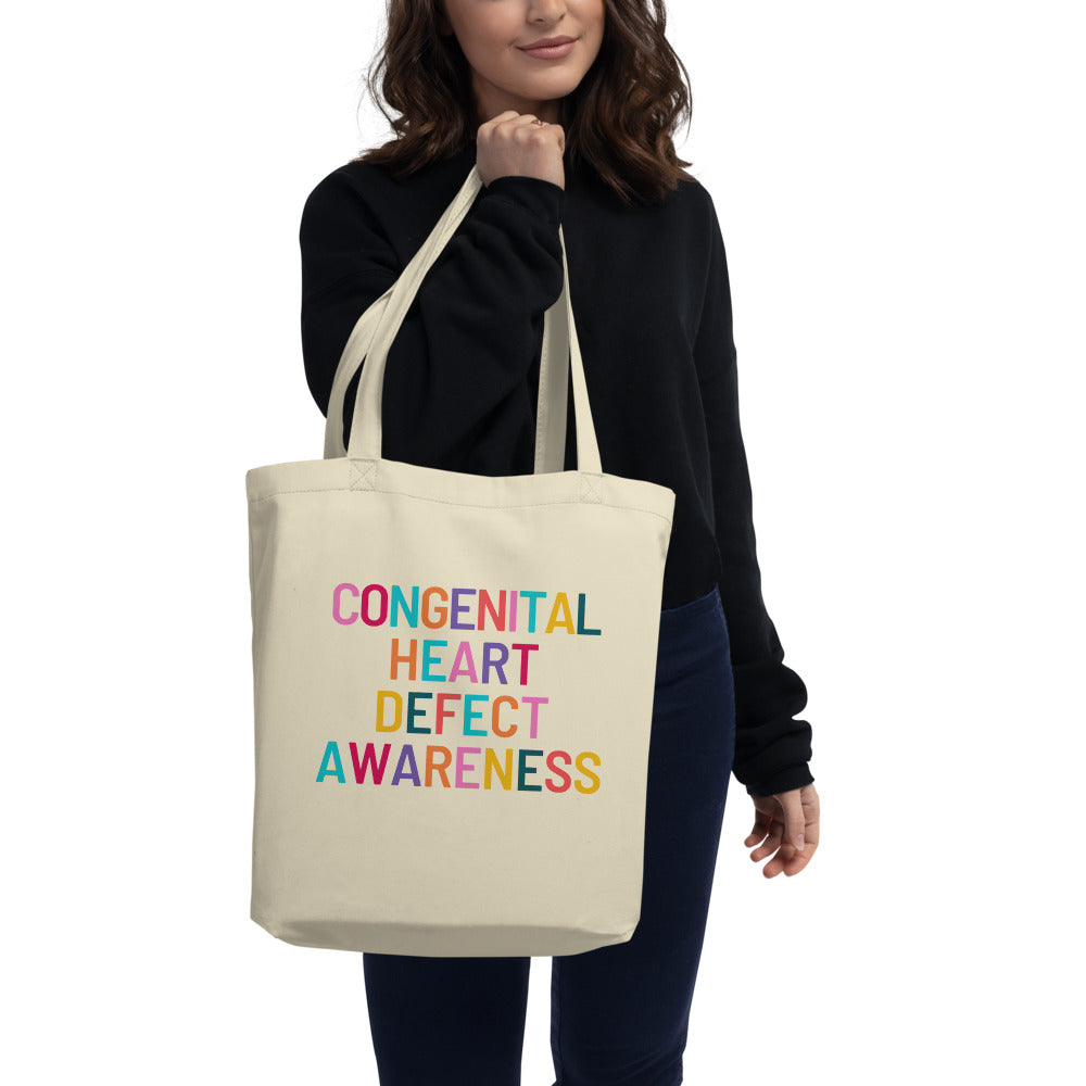 Colorful CHD Awareness - Organic Cotton Tote Bag