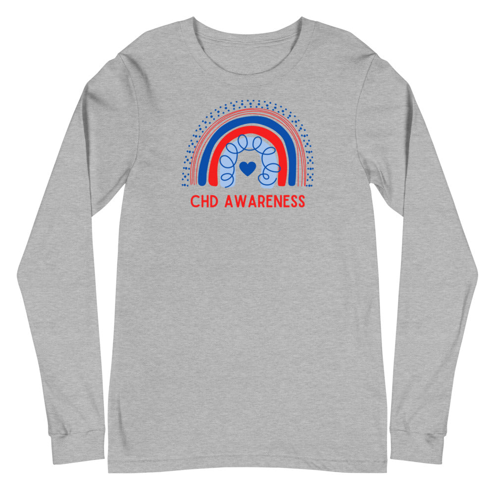 CHD Awareness Rainbow - Unisex Long Sleeve Tee