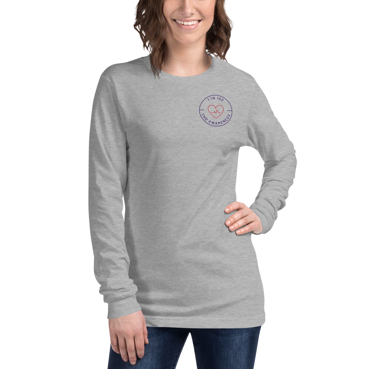 1 in 100 CHD Circle - Unisex Long Sleeve Tee