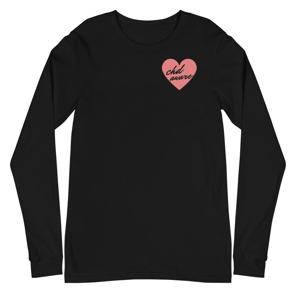 CHD Aware Heart Logo - Unisex Long Sleeve Tee