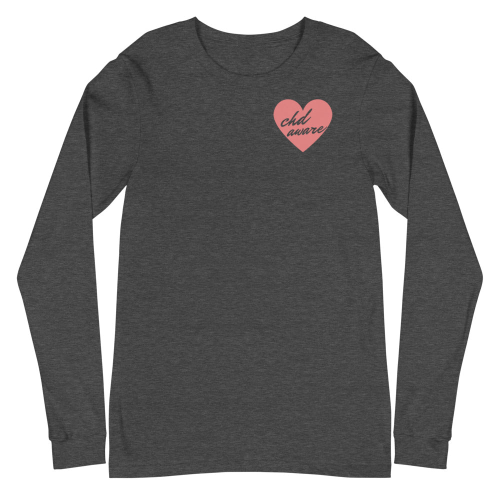 CHD Aware Heart Logo - Unisex Long Sleeve Tee