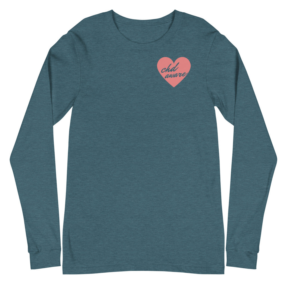 CHD Aware Heart Logo - Unisex Long Sleeve Tee