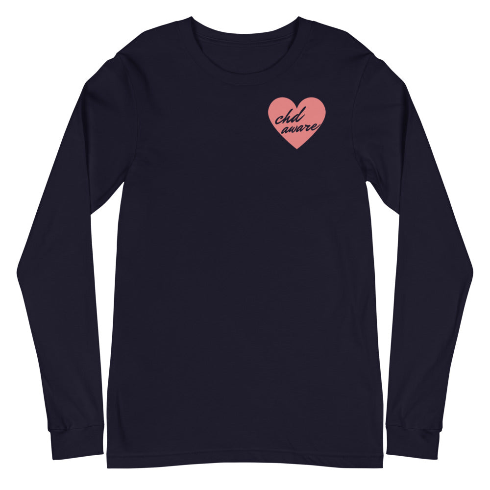 CHD Aware Heart Logo - Unisex Long Sleeve Tee