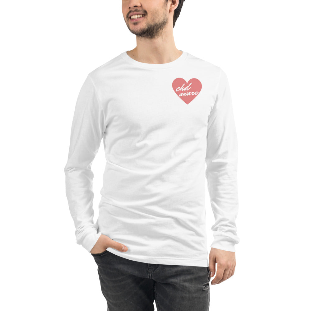 CHD Aware Heart Logo - Unisex Long Sleeve Tee