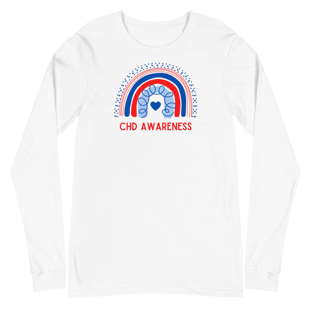 CHD Awareness Rainbow - Unisex Long Sleeve Tee