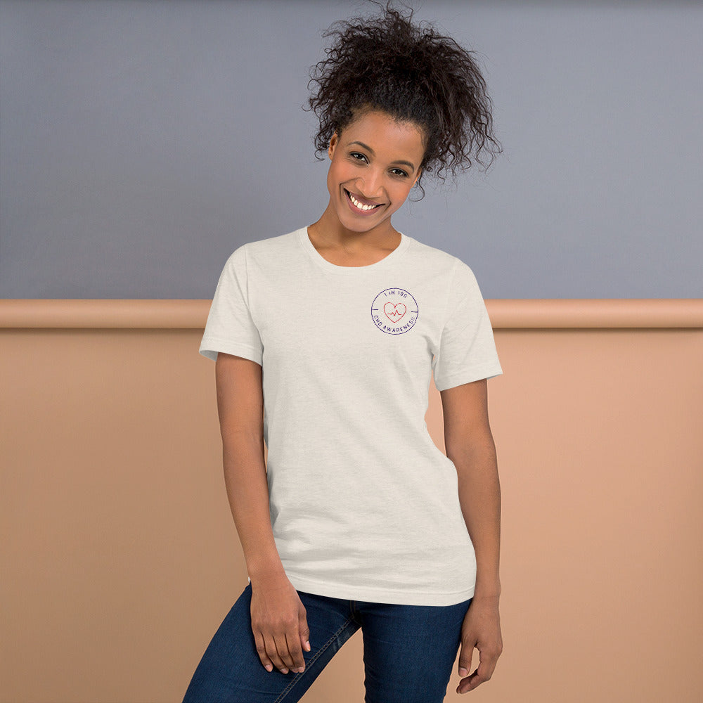1 in 100 CHD Circle - Short-Sleeve Unisex T-Shirt