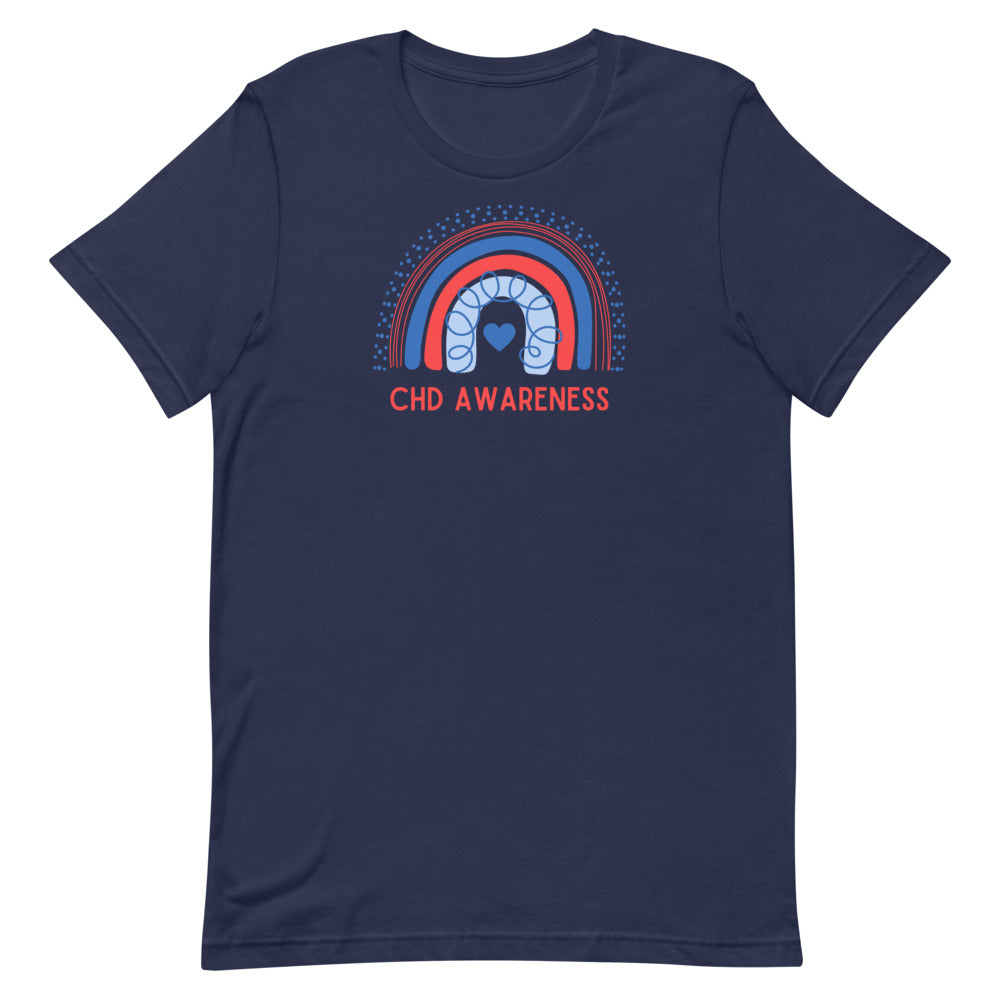 CHD Awareness Rainbow - Short-Sleeve Unisex T-Shirt