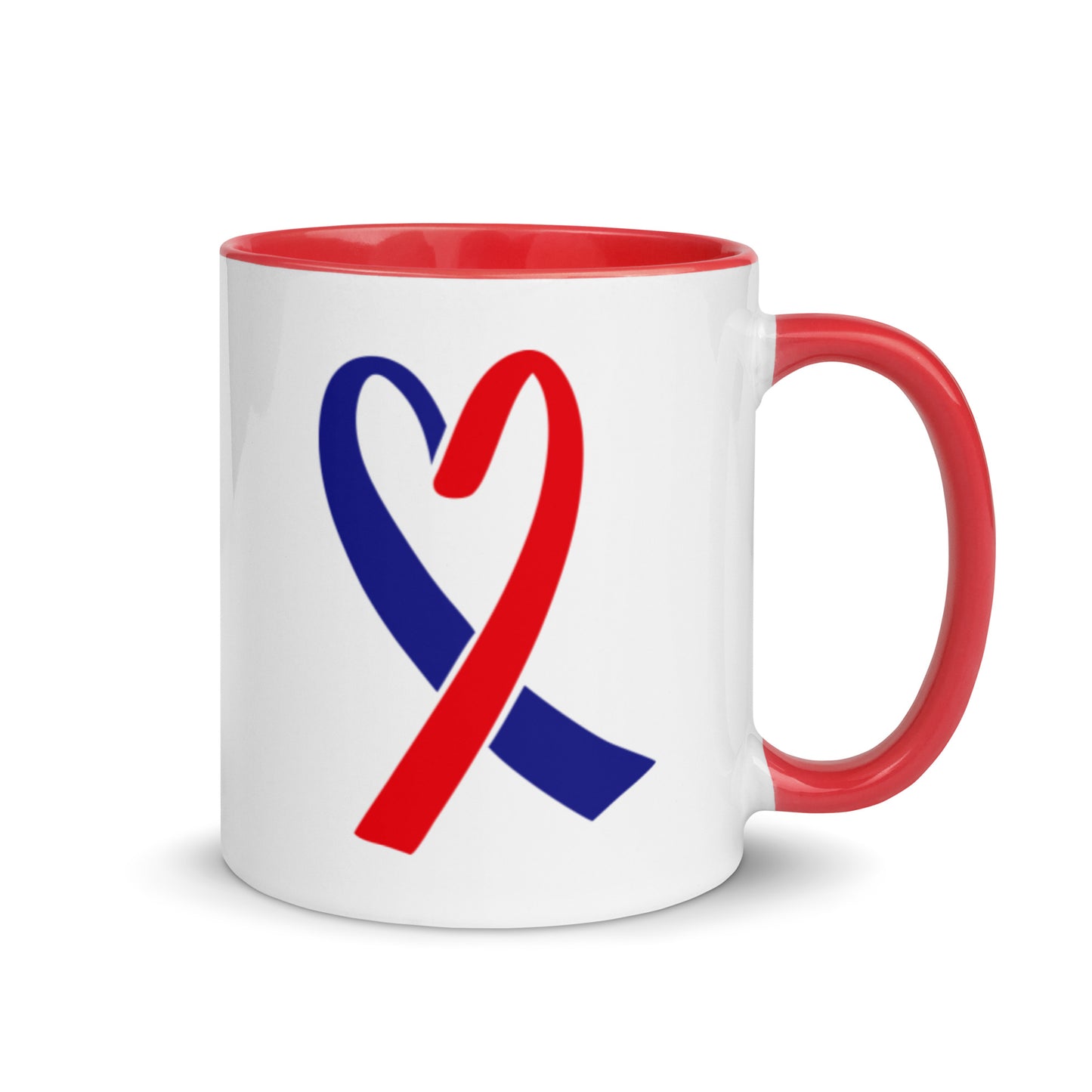 Heart Ribbon - Mug with Color Inside