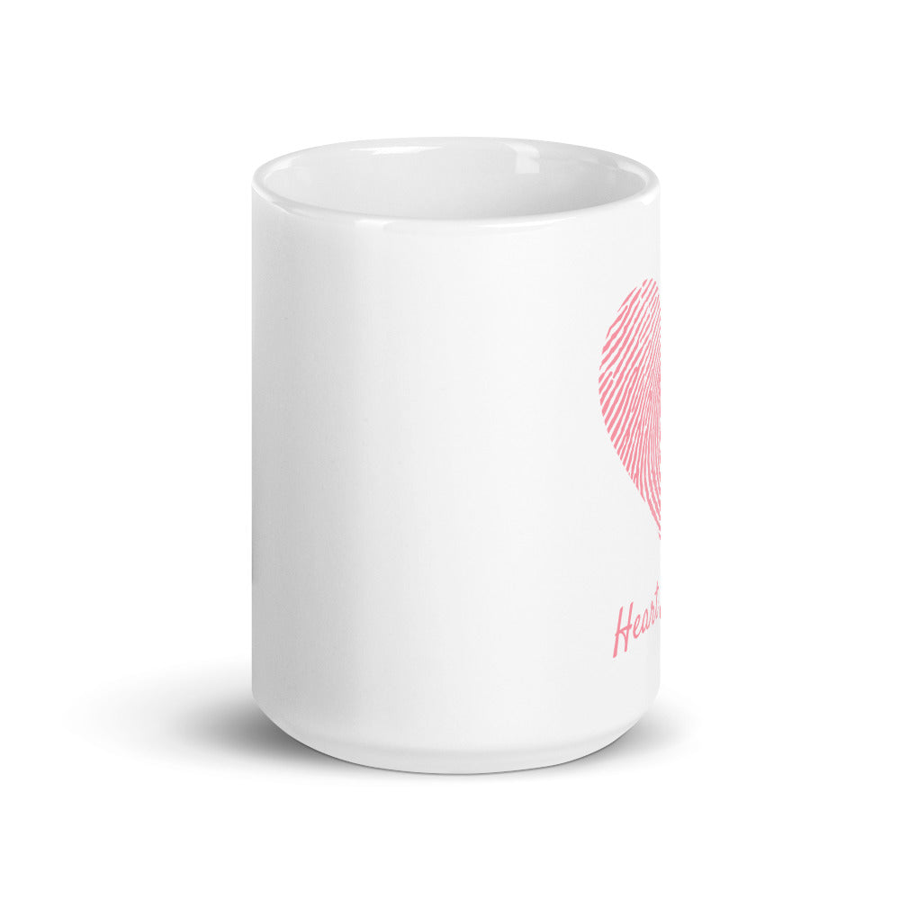 CHD Heart Strong Fingerprint - White glossy mug