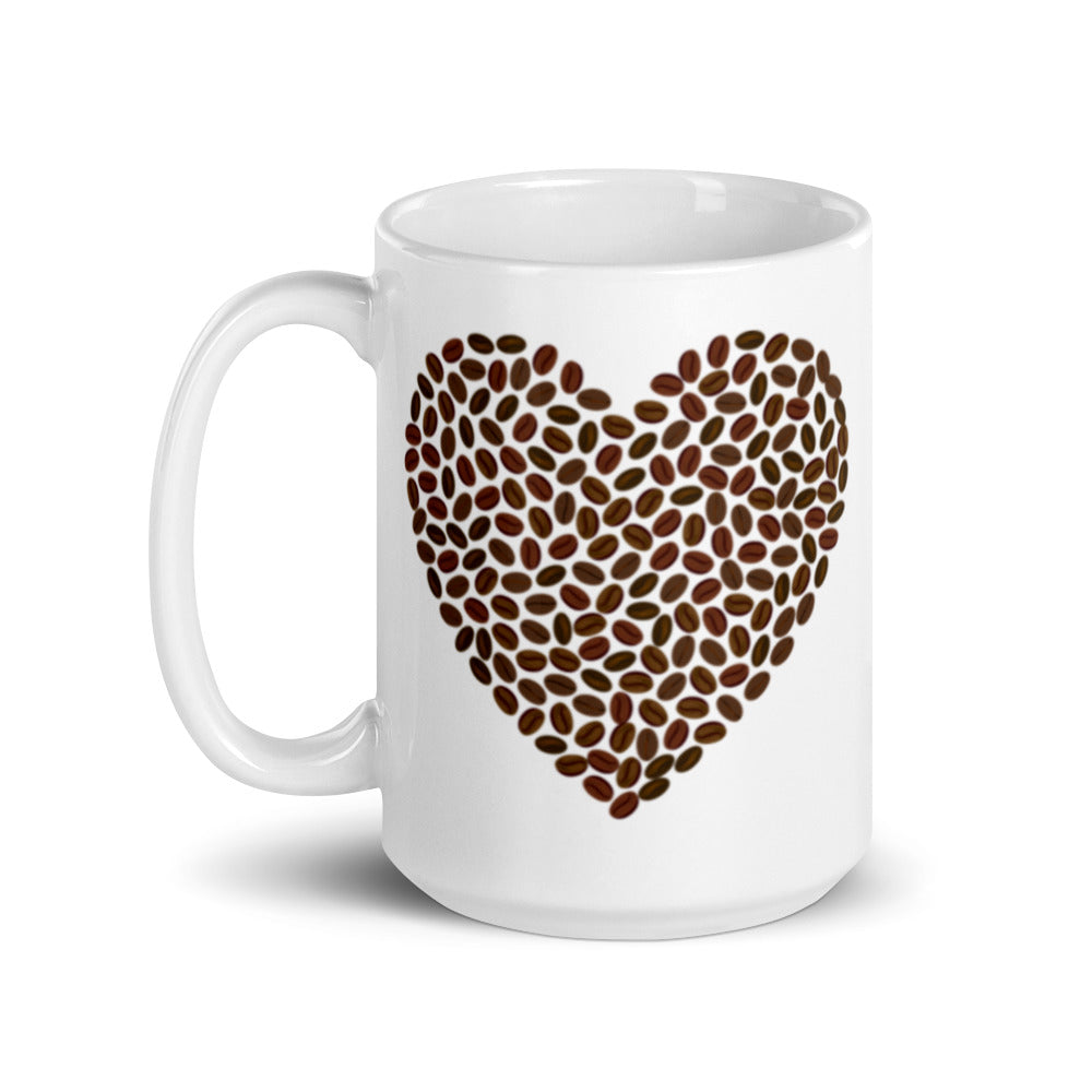 Coffee to Keep Up with My Heart Hero - White glossy mug