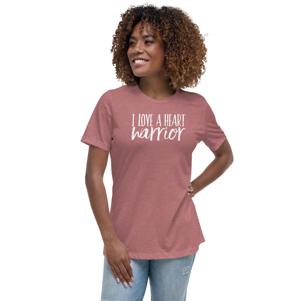 I Love a Heart Warrior Cursive - Women's Relaxed T-Shirt