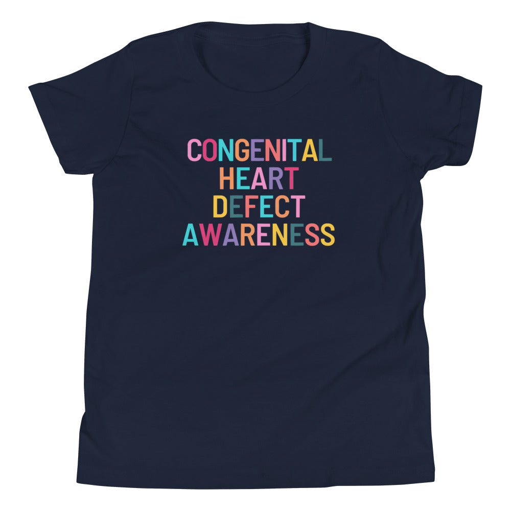 Colorful CHD Awareness - Youth Short Sleeve T-Shirt