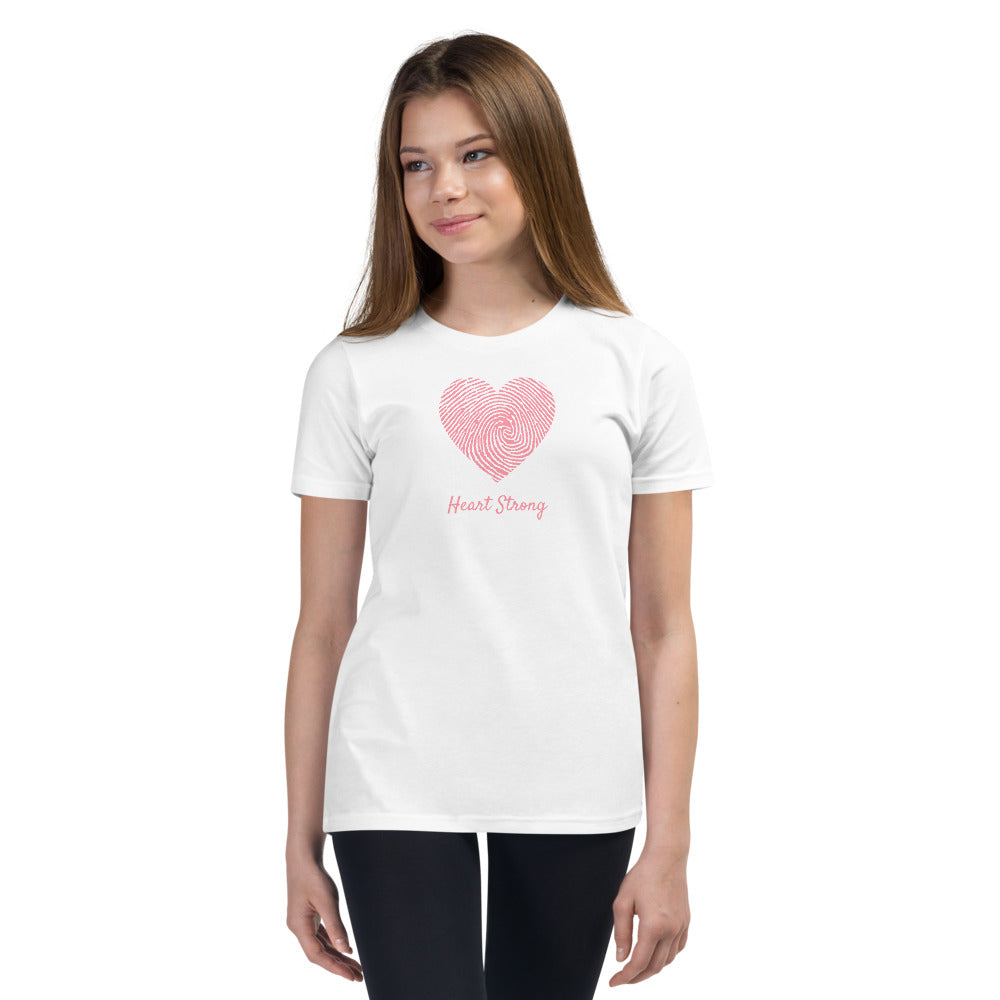 CHD Heart Strong Fingerprint - Youth Short Sleeve T-Shirt