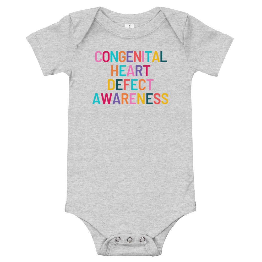 Colorful CHD Awareness - Baby short sleeve one piece