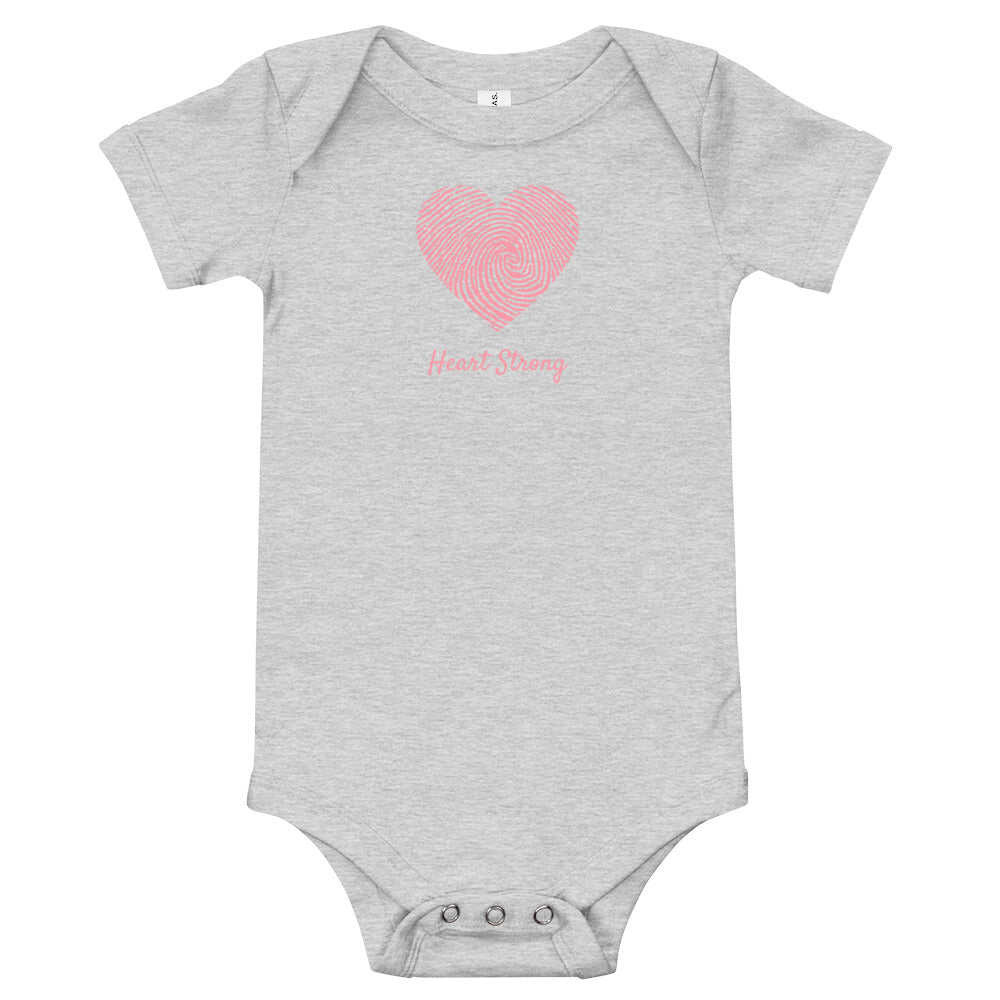 CHD Heart Strong Fingerprint - Baby short sleeve one piece