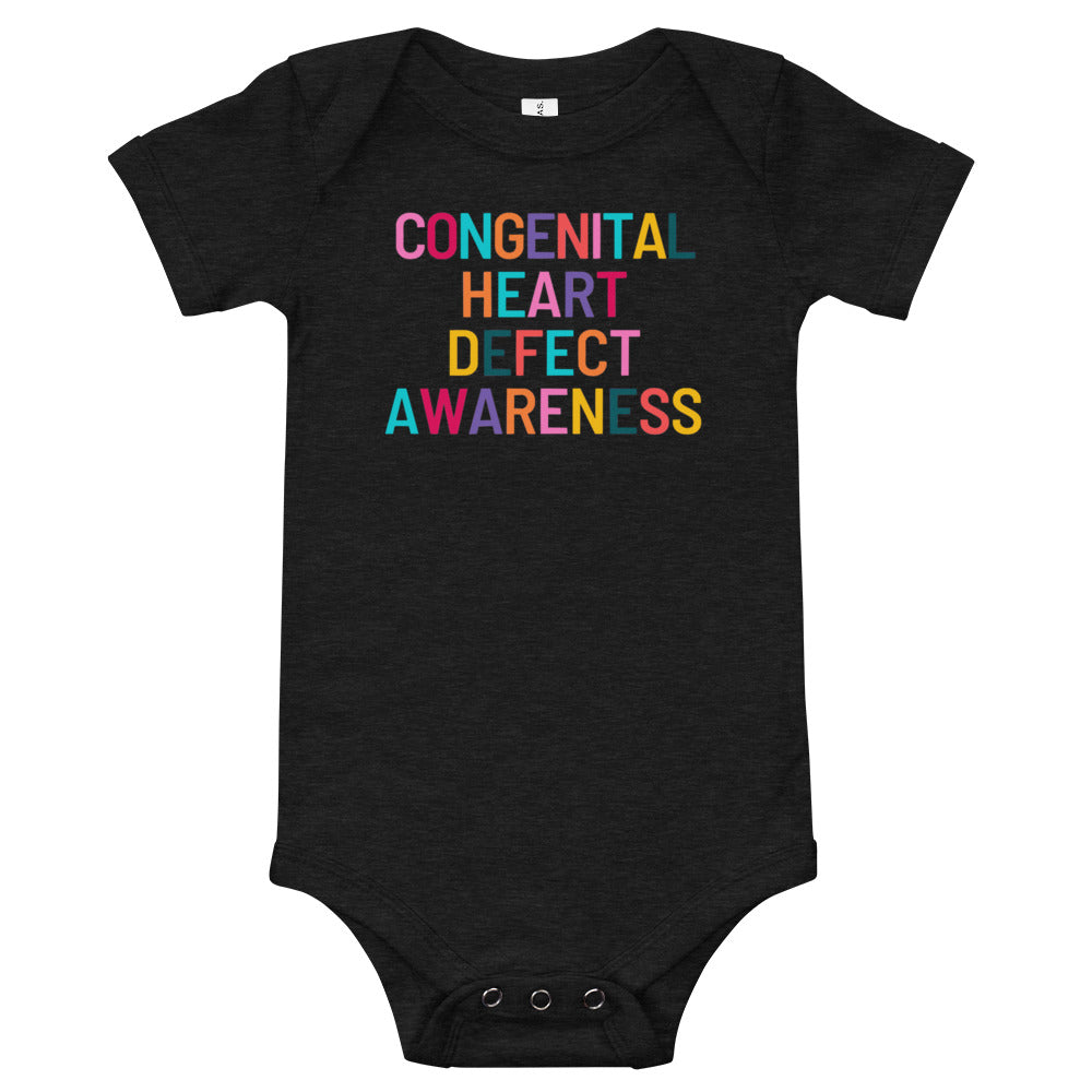 Colorful CHD Awareness - Baby short sleeve one piece