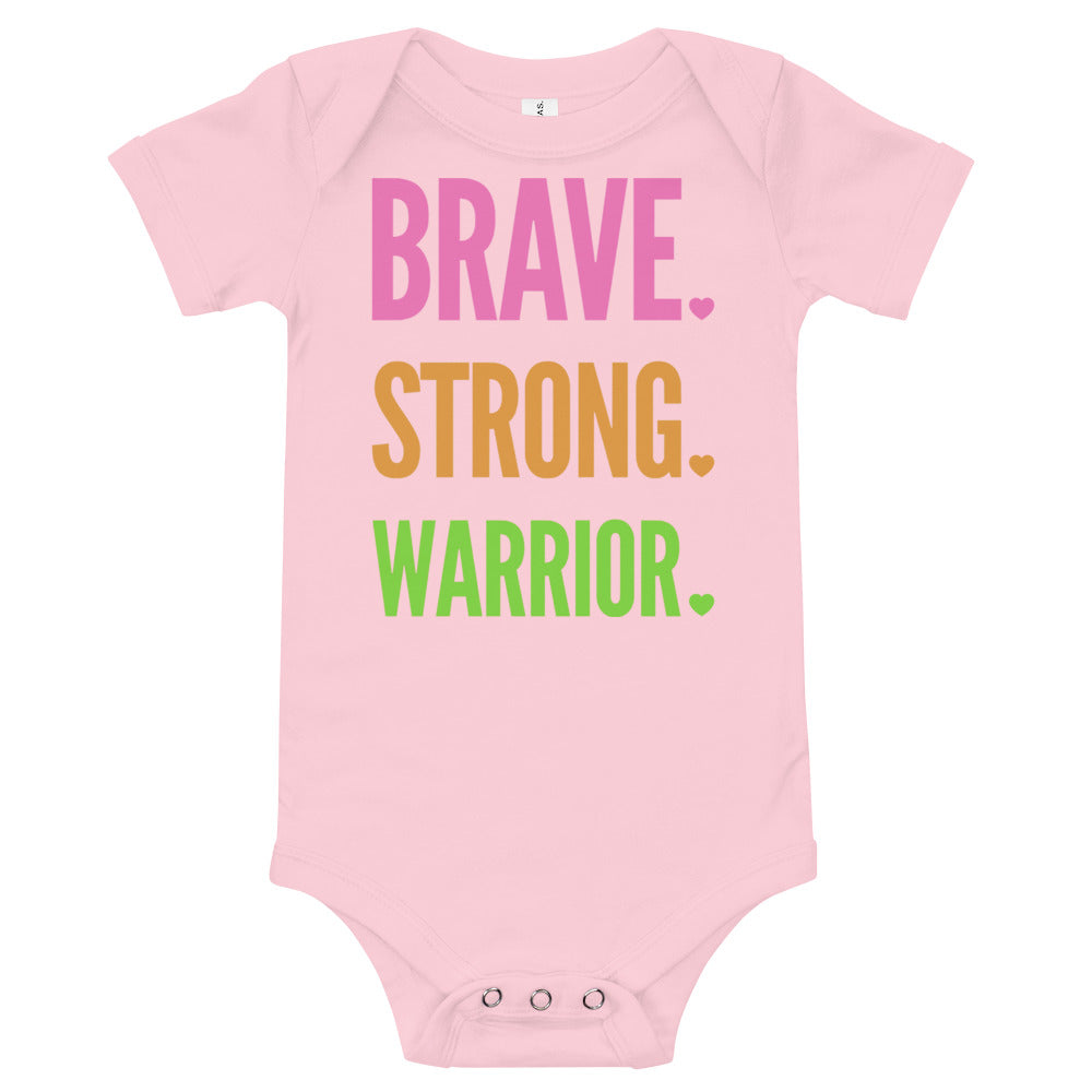 Brave. Strong. Warrior. - Baby short sleeve one piece