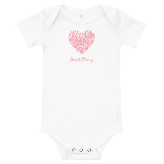 CHD Heart Strong Fingerprint - Baby short sleeve one piece