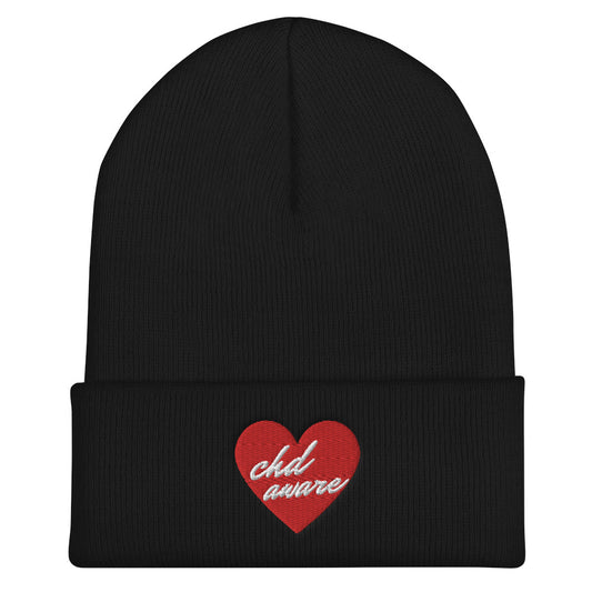 CHD Aware Heart Logo - Cuffed Beanie