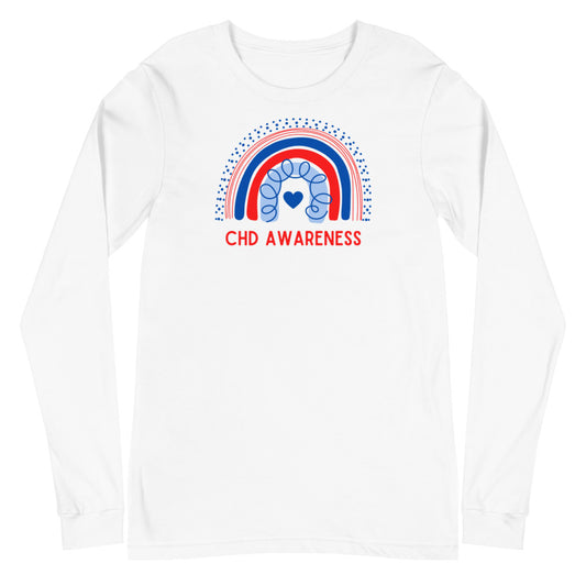 CHD Awareness Rainbow - Unisex Long Sleeve Tee