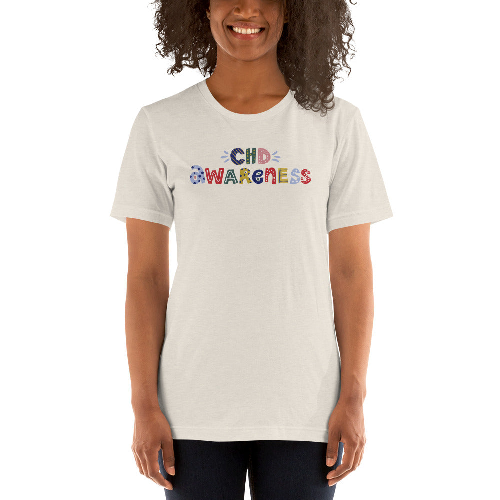 CHD Awareness Fun Font - Short-Sleeve Unisex T-Shirt