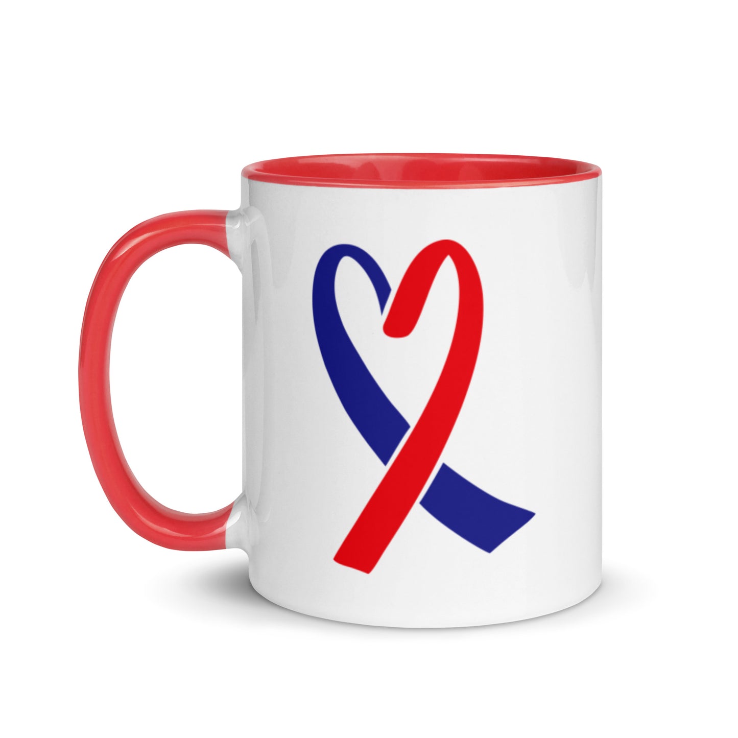 Heart Ribbon - Mug with Color Inside