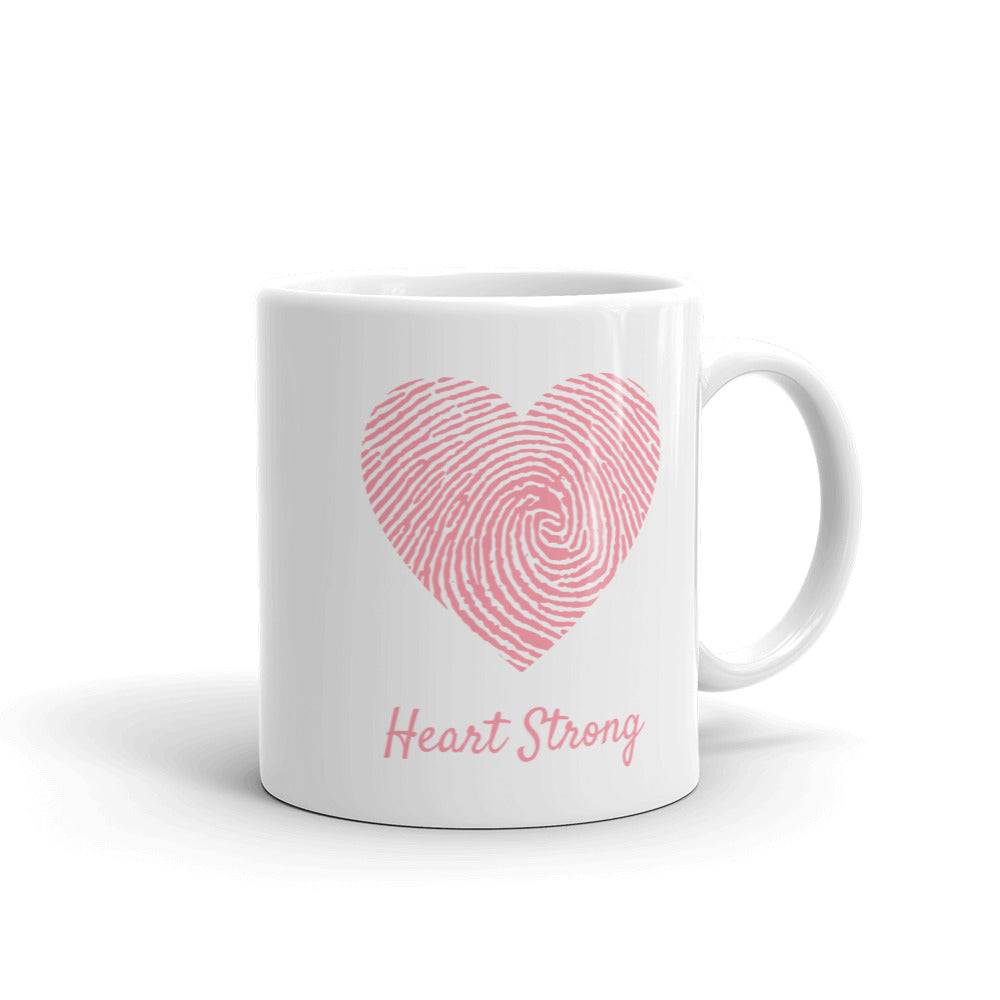 CHD Heart Strong Fingerprint - White glossy mug