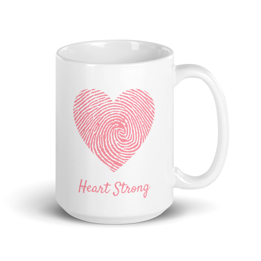 CHD Heart Strong Fingerprint - White glossy mug