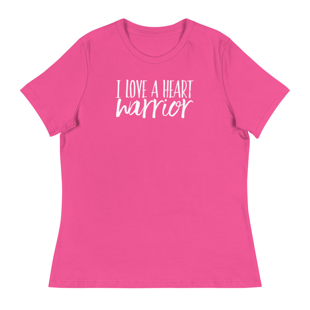 I Love a Heart Warrior Cursive - Women's Relaxed T-Shirt