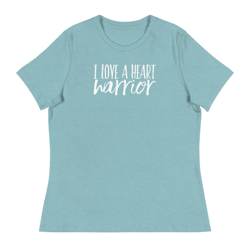 I Love a Heart Warrior Cursive - Women's Relaxed T-Shirt