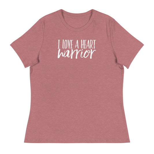 I Love a Heart Warrior Cursive - Women's Relaxed T-Shirt