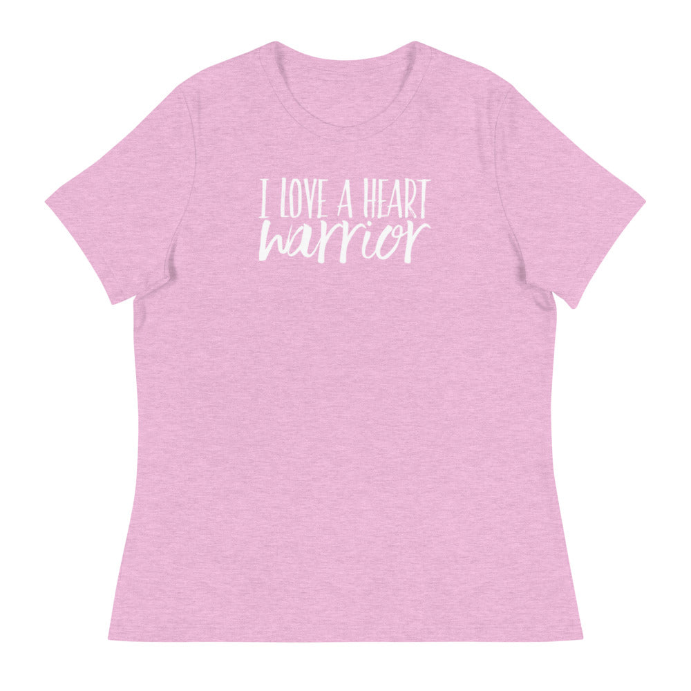 I Love a Heart Warrior Cursive - Women's Relaxed T-Shirt