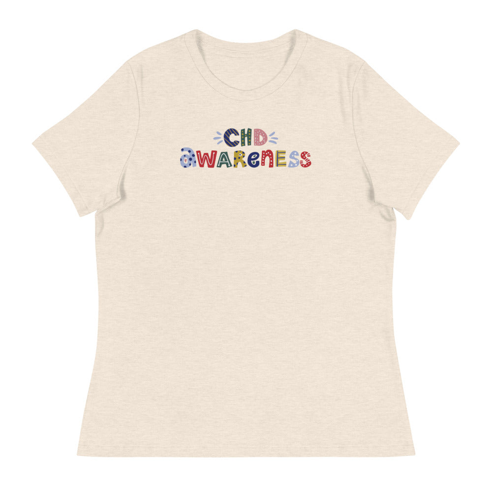 CHD Awareness Fun Font - Women's Relaxed T-Shirt