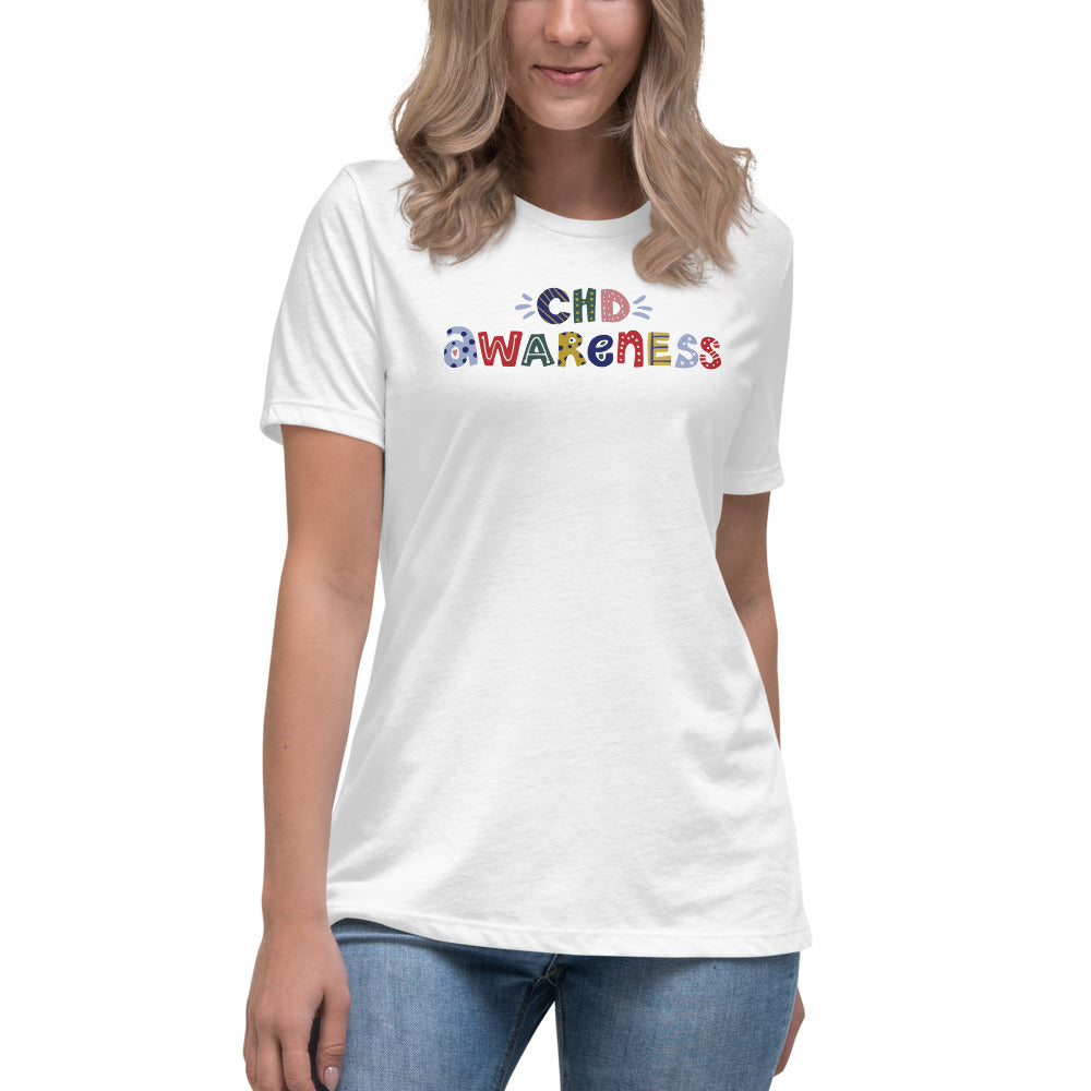 CHD Awareness Fun Font - Women's Relaxed T-Shirt